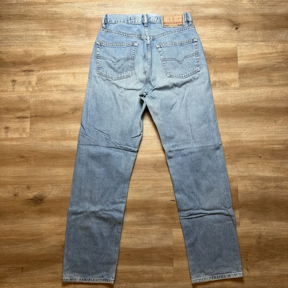 Diesel Jeans Men 28x30 Blue Straight Leg Made Italy Distressed Wash Y2K (Tag 30)